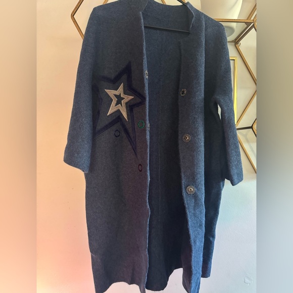 Designer Retro Chic one of a kind Velvet Wool coat size Medium - Picture 2 of 8